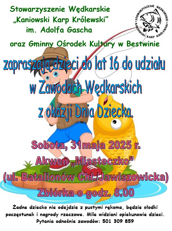 Zawody Wędkarskie z okazji Dnia Dziecka